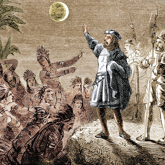 Какие научные знания использовал Колумб для устрашения индейцев?
