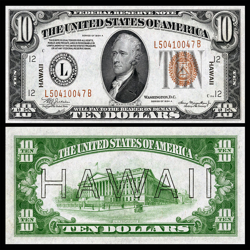 В каком штате США во время Второй Мировой войны циркулировали особые доллары?