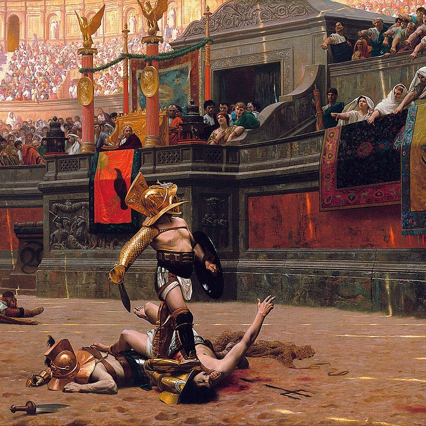 Каким жестом древние римляне приказывали убить поверженного гладиатора?
