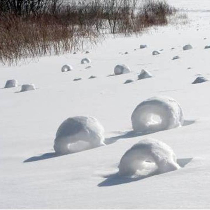 При каких условиях ветер может сделать из снега рулоны?