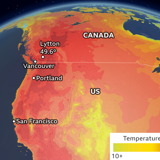 Какие жаркие страны обогнала Канада по наивысшей зафиксированной температуре?