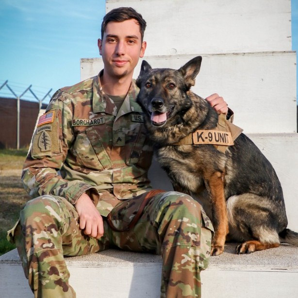 В какой армии служебные собаки получают звание выше, чем прикреплённые к ним бойцы?
