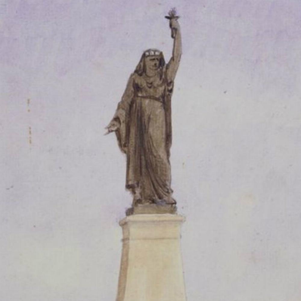 Где изначально хотел установить женщину с факелом автор Статуи Свободы?