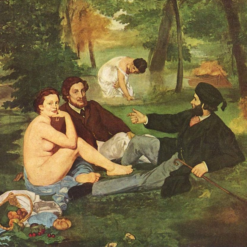 Кто, помимо художника Мане, написал картину «Завтрак на траве»?